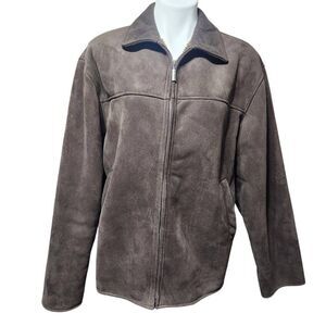 Weatherproof faux suede zip front coat with faux sherpa lining brown medium